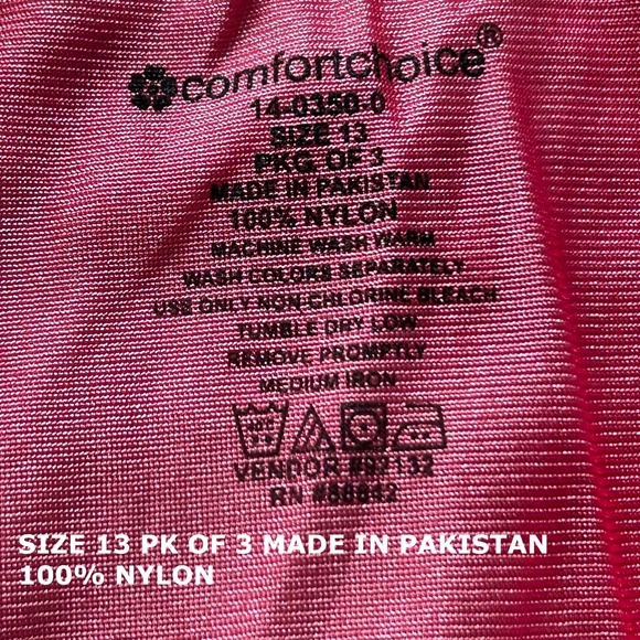 3 BOXER BRIEFS, NYLON, HOT PINK/TURQUOISE/PURPLE, SIZE 13 (Hips 62-64 In.), FULL - Picture 4 of 8